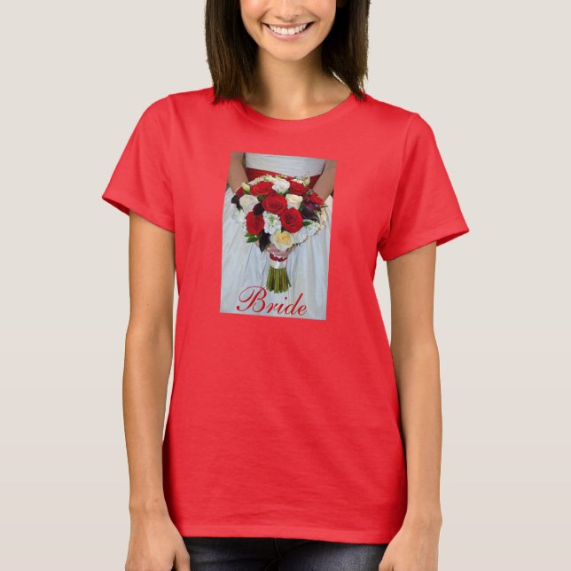 Pretty bride bouquet design t-shirt (Front)