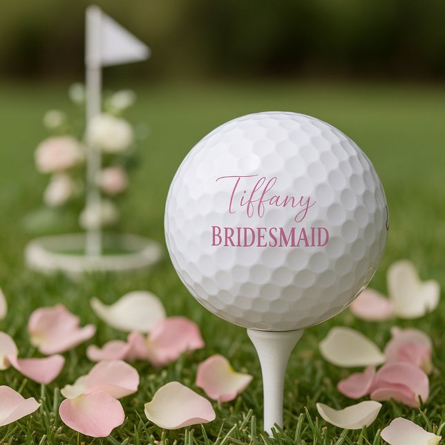 Pretty Bridesmaid Pink and White Keepsake Golf Balls (Creator Uploaded)