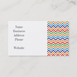 Pretty Bright Colourful Zig Zag Chevron Stripes Business Card