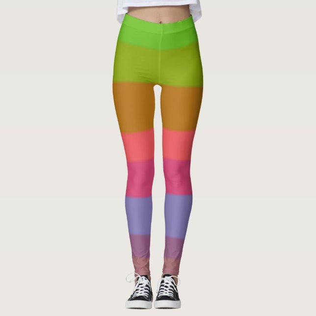 Pretty Bright Cool Colourful Girls Leggings (Front)