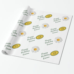 Pretty Bright Daisy Any Age Birthday Gift Wrapping Paper