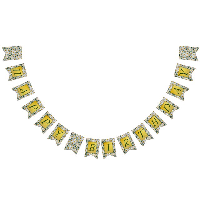 Pretty Bright Daisy Happy Birthday Bunting (All)