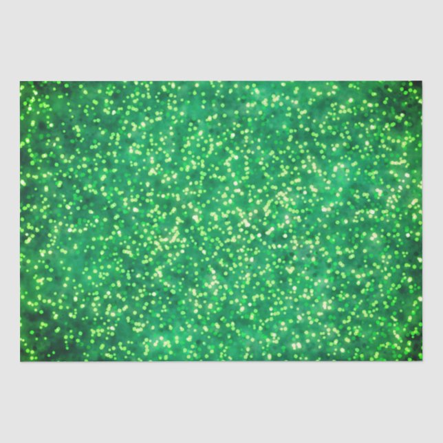 Pretty Bright Green Faux Glitter Design Tissue Paper (Front)