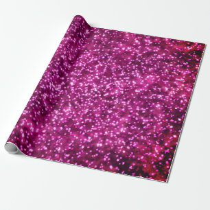 Pretty Bright Pink Faux Glitter Design Wrapping Paper