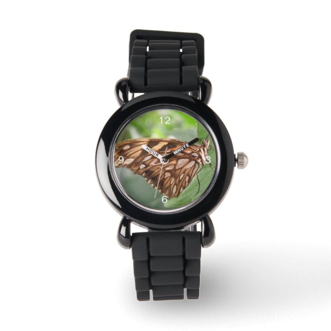 Pretty Brown Butterfly Glitter Watch (Front)