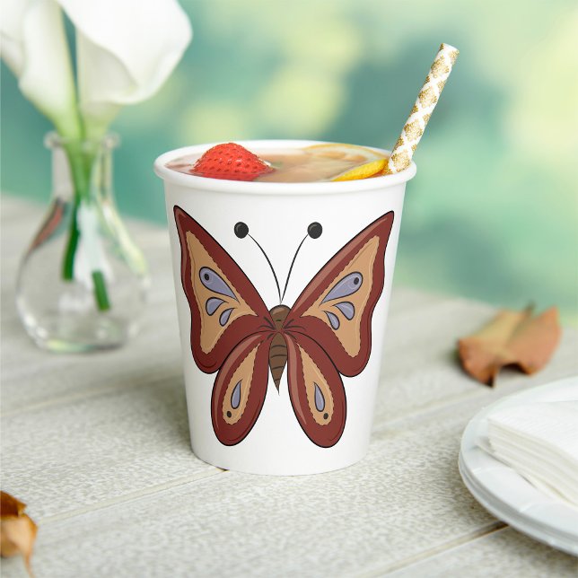 Pretty Brown Butterly Paper Cups (Creator Uploaded)