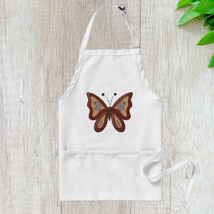 Pretty Brown Butterly Standard Apron