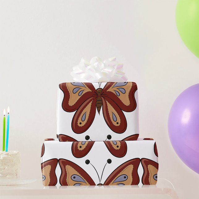 Pretty Brown Butterly Wrapping Paper (Creator Uploaded)