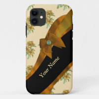 Pretty brown vintage floral flower pattern