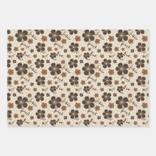 Pretty Brown Wrapping Paper Sheet (Front)