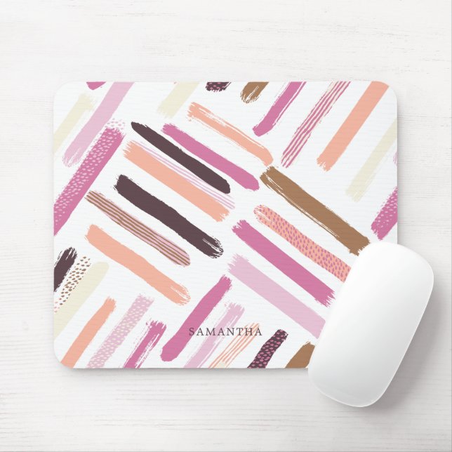 Pretty Brush Strokes Pattern Mouse Mat (With Mouse)
