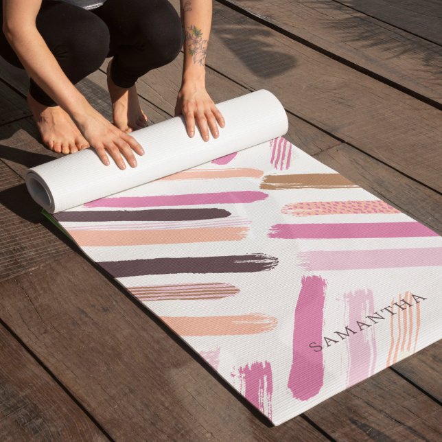 Pretty Brush Strokes Pattern Yoga Mat (Creator Uploaded)
