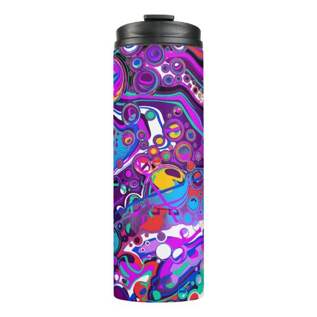 Pretty Bubbles Marble Fluid Art Thermal Tumbler (Front)