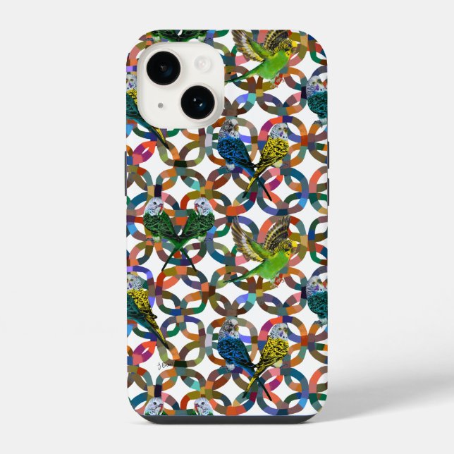 Pretty Budgies. iPhone Case (Back)