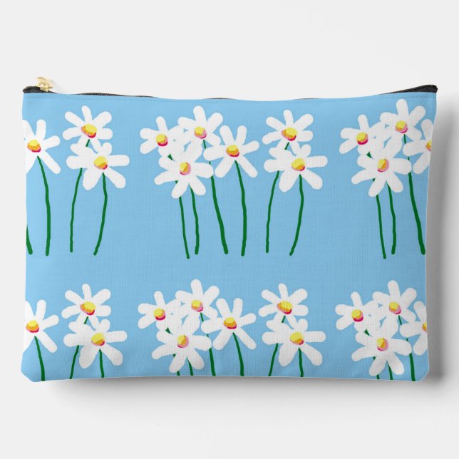 Pretty bunch of white daisies accessory pouch (Front)