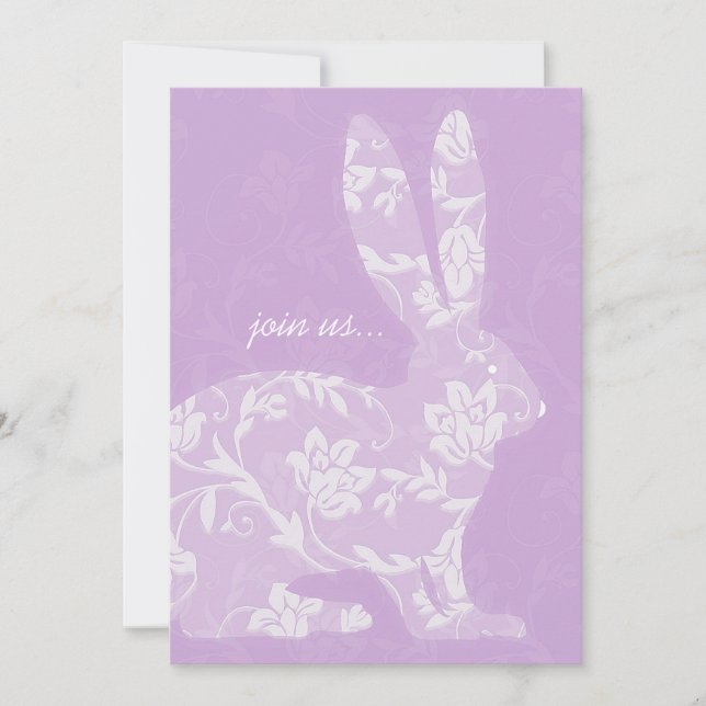 Pretty Bunny Easter Celebration Invitation (Front)