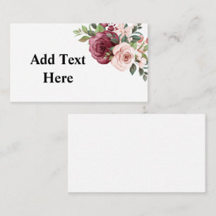 Pretty Burgundy and Pink Watercolor Flowers  Enclosure Card