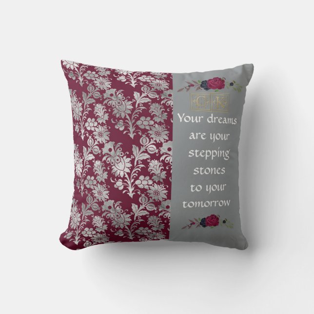Pretty Burgundy "Your Dreams) Pillow Reversible (Front)