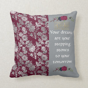 Pretty Burgundy "Your Dreams) Pillow Reversible