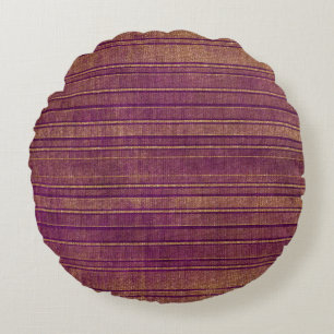 Pretty Burnt Orange Burgundy Distressed Pattern Round Cushion