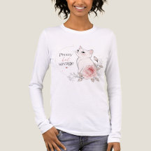Pretty But Savage White Cat Rose T-Shirt