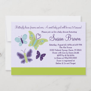 Pretty Butterflies Butterfly Baby Shower Invite