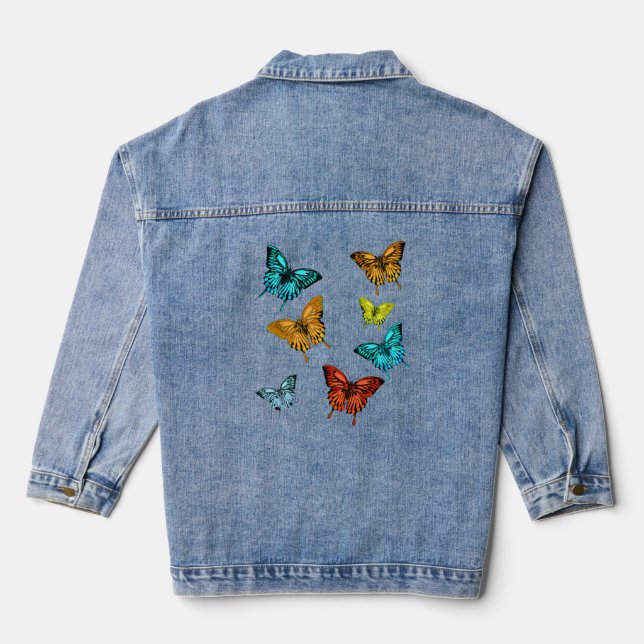 Pretty Butterflies Denim Jacket (Back)
