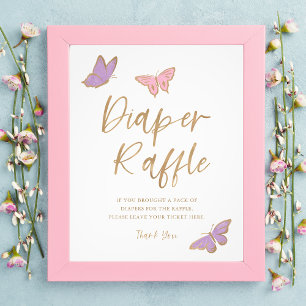 Pretty Butterflies Diaper Raffle Baby Shower Photo Print