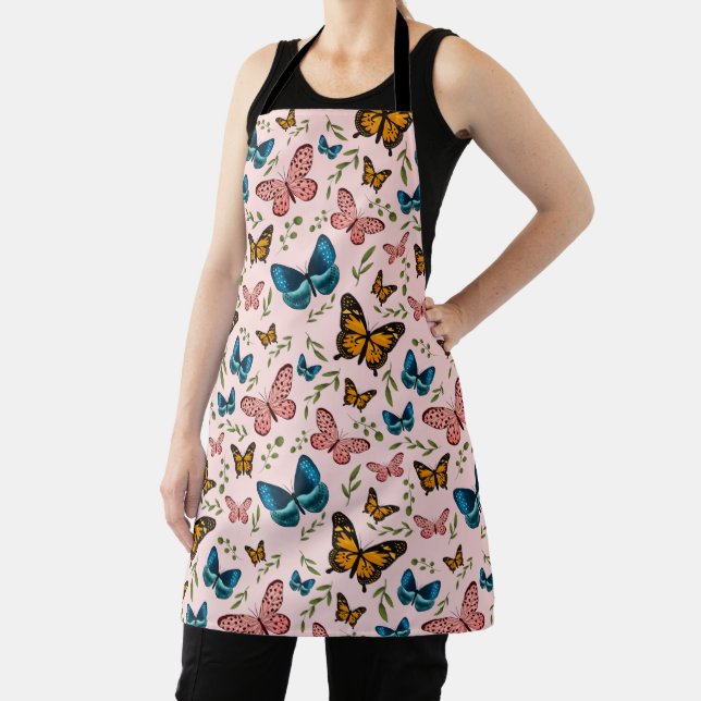 Pretty Butterflies in Garden Pattern Apron (Insitu)