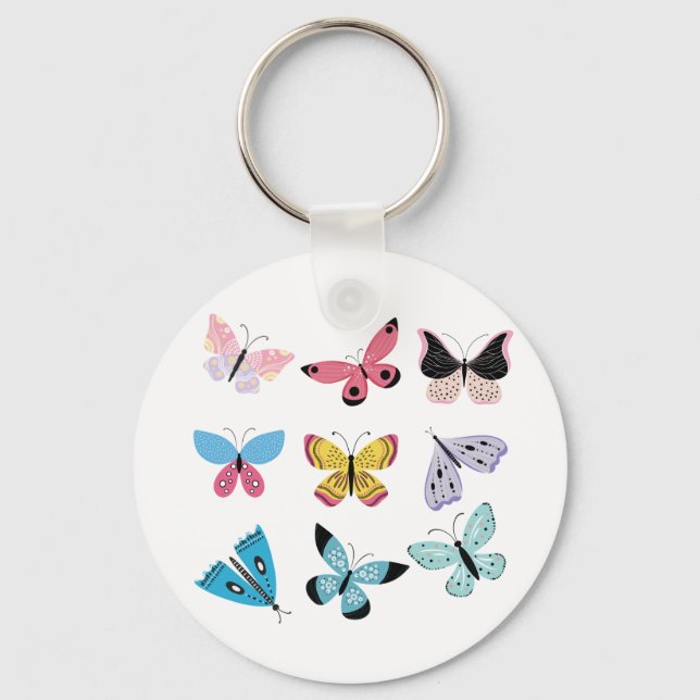 Pretty Butterflies Key Ring (Front)