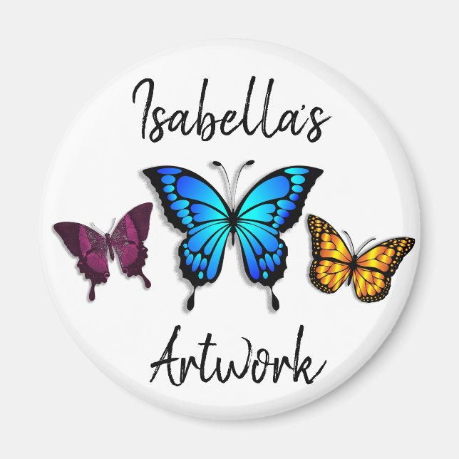 Pretty Butterflies Personalised Name Magnet (Front)
