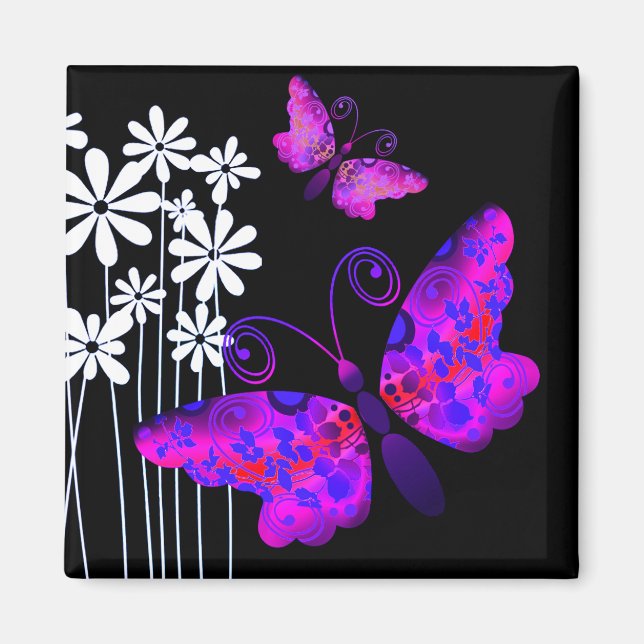 "Pretty Butterflies" (purple) by Cheryl Daniels Magnet (Front)