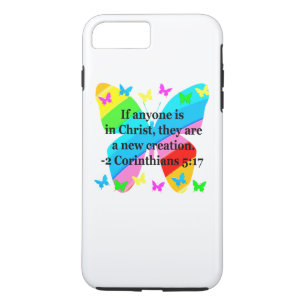 PRETTY BUTTERFLY 2 CORINTHIANS 5:17 DESIGN iPhone 8 PLUS/7 PLUS CASE