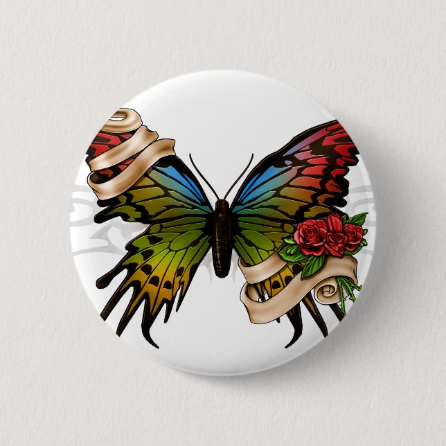 Pretty Butterfly 6 Cm Round Badge (Front)