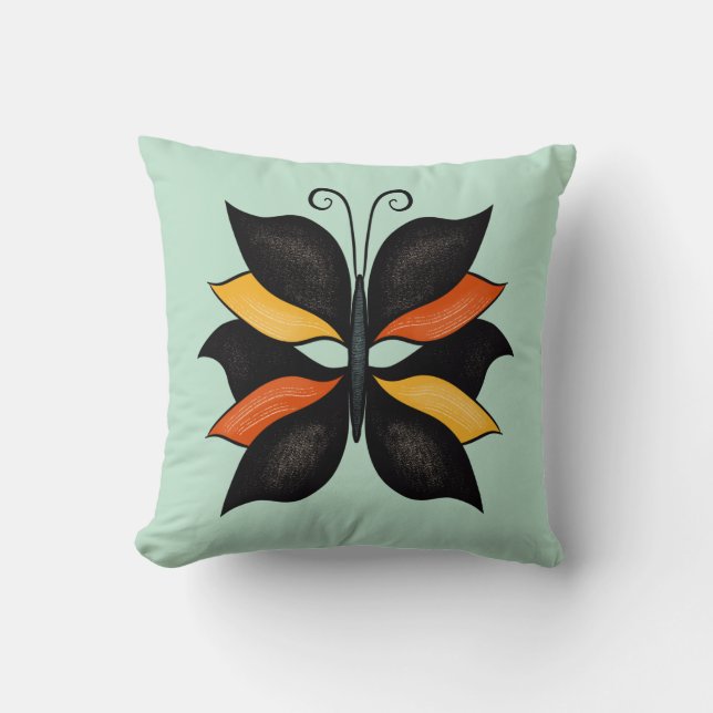 Pretty Butterfly Abstract Art Cushion (Front)