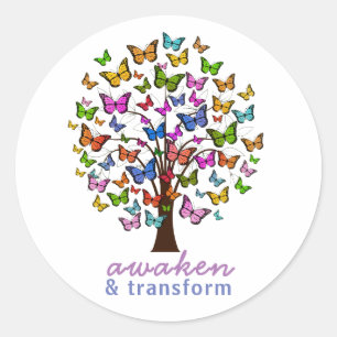 Pretty Butterfly Awaken and Transform Personalised Classic Round Sticker