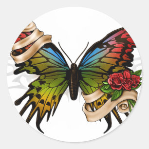 Pretty Butterfly Classic Round Sticker