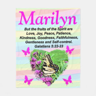PRETTY BUTTERFLY GALATIANS 5:22 CUSTOM BLANKET