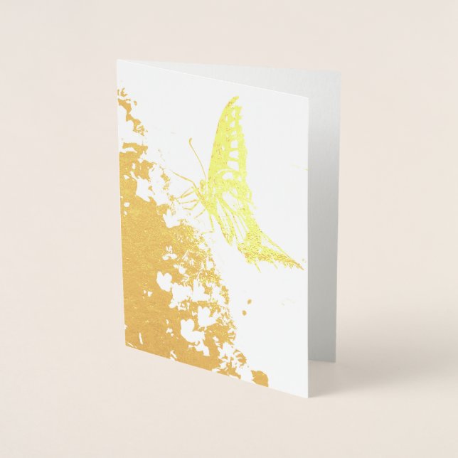 pretty butterfly gold foil card (Front)
