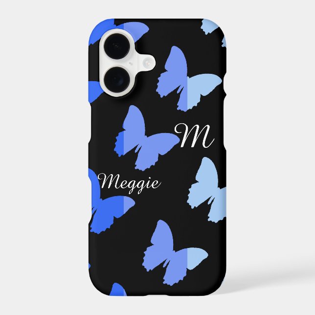 pretty butterfly illustration with name & initial (Back)