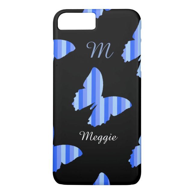 pretty butterfly illustration with name & initial Case-Mate iPhone case (Back)