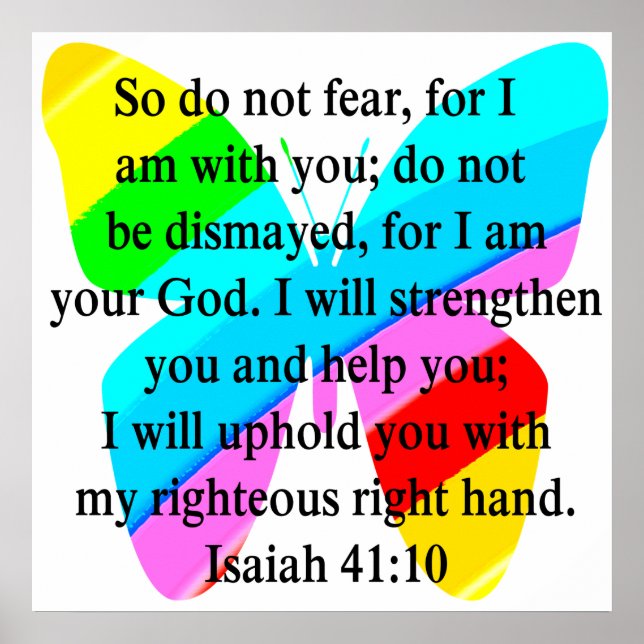 PRETTY BUTTERFLY ISAIAH 41:10 DESIGN POSTER (Front)