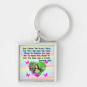 PRETTY BUTTERFLY JEREMIAH 29:11 KEY RING