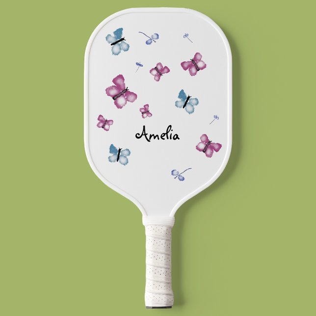 Pretty Butterfly Personalised Pickleball Paddle (Stylish butterfly pickleball accessories. Customized to order. 🦋)