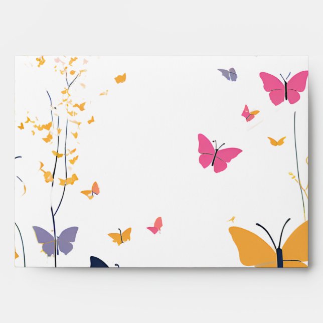 Pretty Butterfly Print  Envelope (Front)