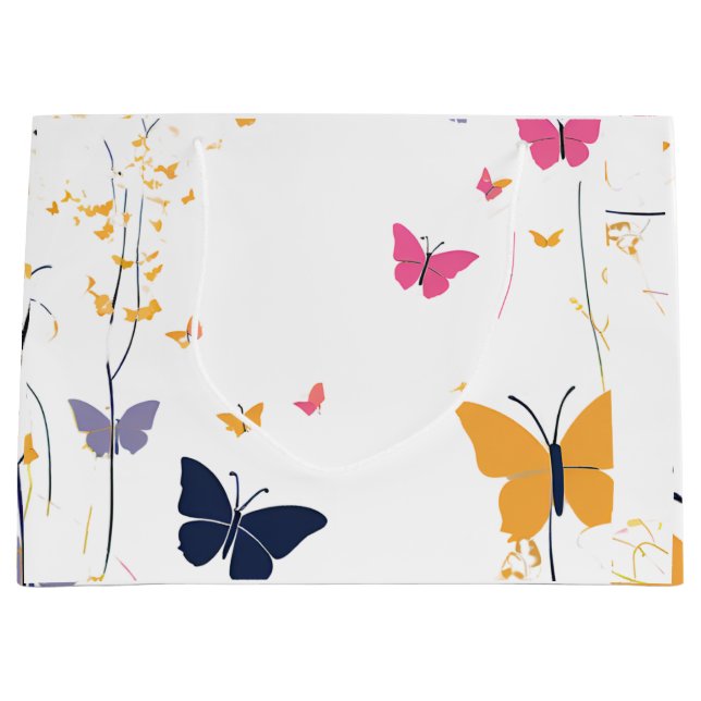 Pretty Butterfly print Large Gift Bag (Front)