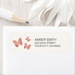 Pretty Butterfly Rose Gold Foil Nature