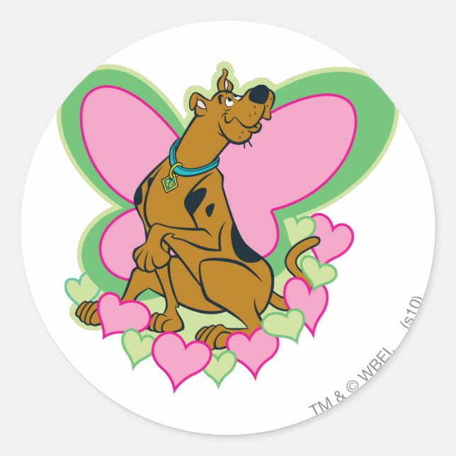 Pretty Butterfly Scooby-Doo Classic Round Sticker (Front)