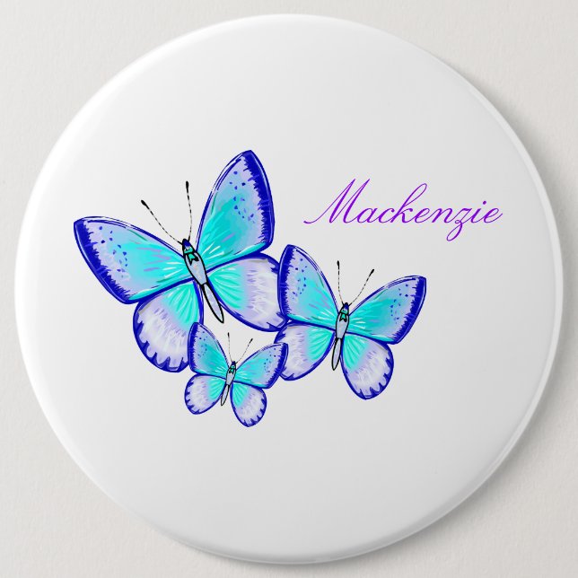 Pretty Butterfly Trio 6 Cm Round Badge (Front)