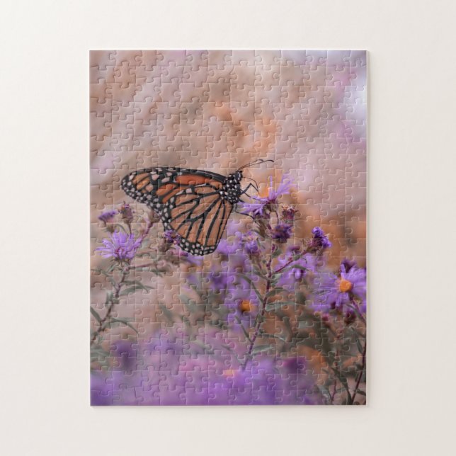 Pretty Butterfly with Lavender Flowers Jigsaw Puzzle (Vertical)